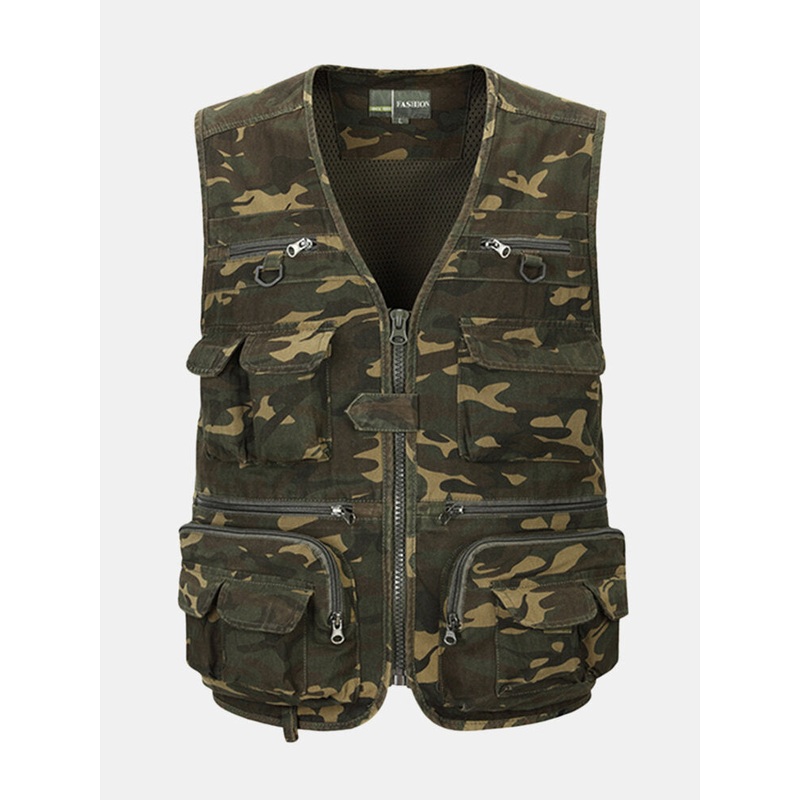 Cheap Mens Multifunctional Camouflage Pattern Quick Dry Outdooors Fishing Vest