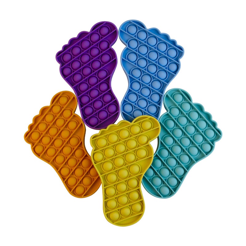 1pc Bubble Sensory Decompression Toy Foot Shape Fidget Relieve Stress Soft Squeeze Funny Education Puzzle Gifts for Adults Kids