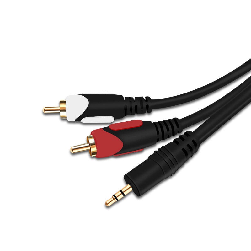 BAYNAST JQB-122 3.5mm to 2RCA Cable Pure Copper AUX Plug 2 RCA Computer Phone Output Power Amplifier Audio Cord