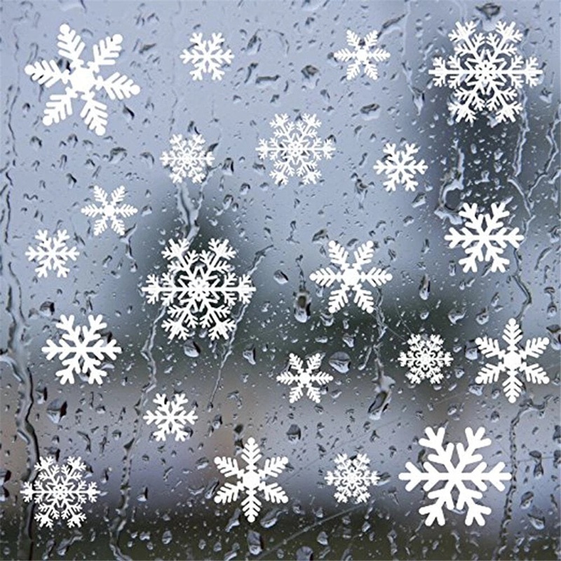 Christmas Snowflake Wall Stickers Removable PVC Static Sticker Room Wall Decals for Home Office Glass Decoration