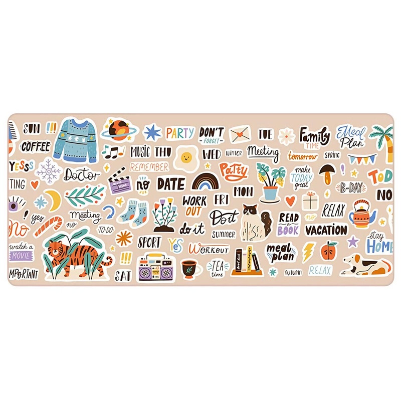 FBB Extra Large Mouse Pad Anti-slip Rubber Gaming Keyboard Pad 900*400*4mm Ins Style Desktop Table Protective Mat for Home Office