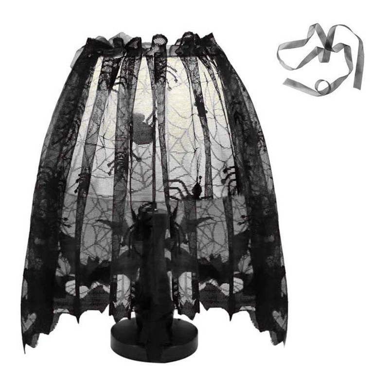 Halloween Ghost Festival Lace Table Cloth Curtain Black Spider Web Web Tablecloth Halloween Decoration Party Tablecloth