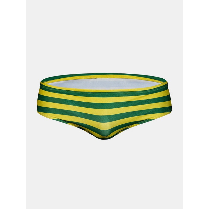 Mens Bikini Low Waist Stripe Chinlon Skinny Home Underwear