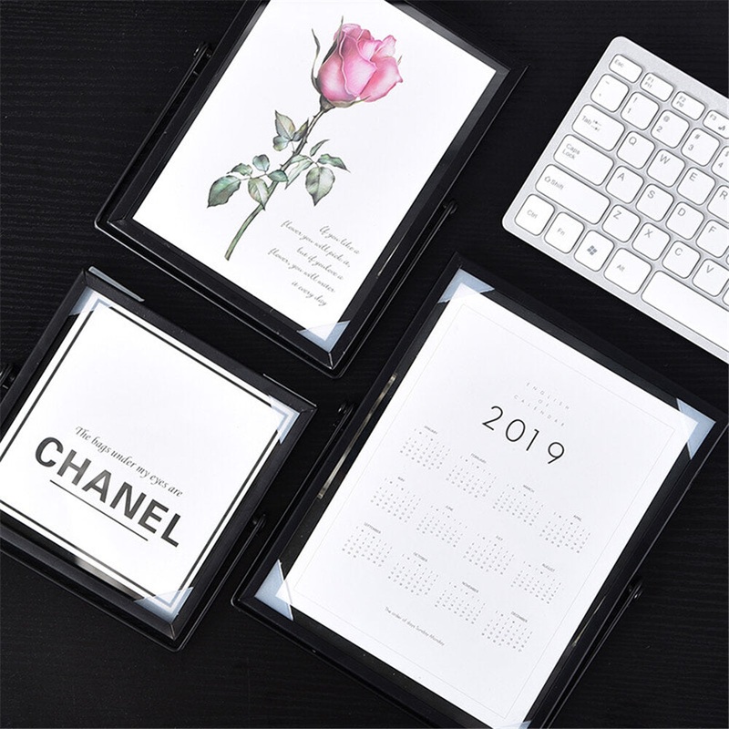 Muyiyang Nordic Iron Geometric Photo Frame Metal Glass Gold Photo Frame 4/6/7 Inch Photo Album For Home Decoration