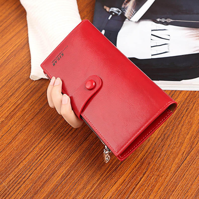 New Fashion Women High Quality PU Leather Long Wallet Handbag Card Holder Coin Purse