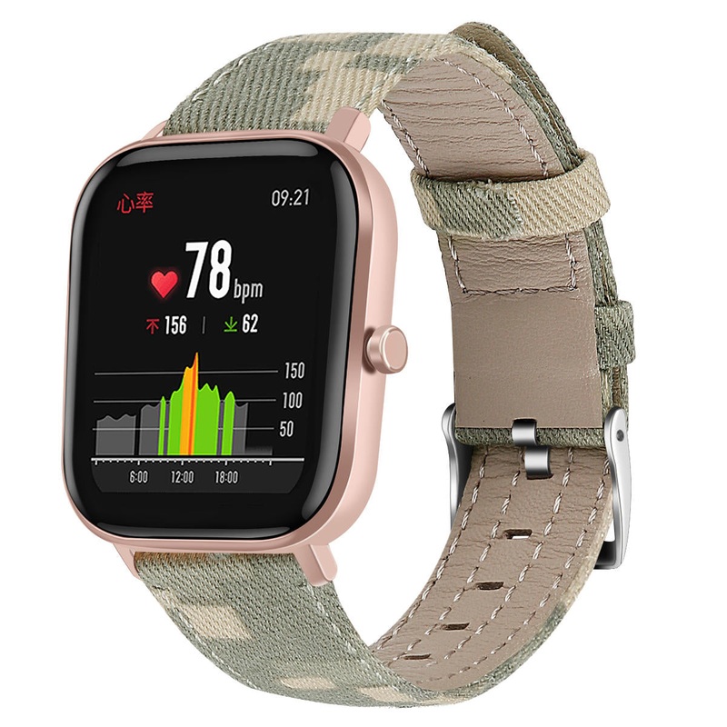 Bakeey 20MM Nylon Canvas Genuine Leather Watch Band For Amazfit GTS