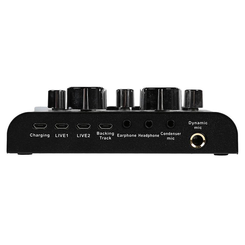 Bakeey V8 Live Sound Card Audio External USB Headset Multi-Function Microphone Live Broadcast Computer PC Sound Card