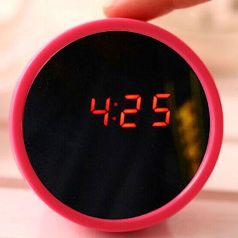 Creative Alarm Clock Beauty Mirror Electronic Clock LED Mute Mirror Makeup Mirror Alarm Clock Fashion Mirror Gift