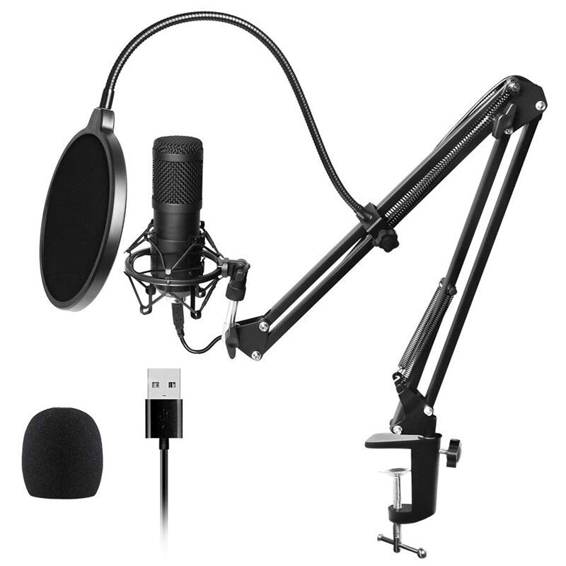 HZM&C BM-800USB Professional 192KHz/24Bit HD Free Drive USB Condenser Microphone Kit with Stand Mount
