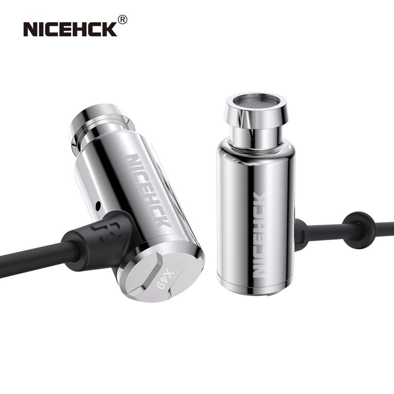 NiceHCK X49 Single BA Balanced Armature Driver Mini Earbud HIFI Metal In Ear Monitor Sleep Game DJ Music Wired Mic Earphone