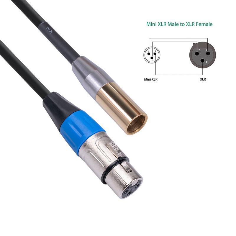REXLIS Mini XLR 3 Pin Male to 3 Pin Female Audio Cable Double Shielded Microphone Cable 0.3/ 1/ 2/ 3m