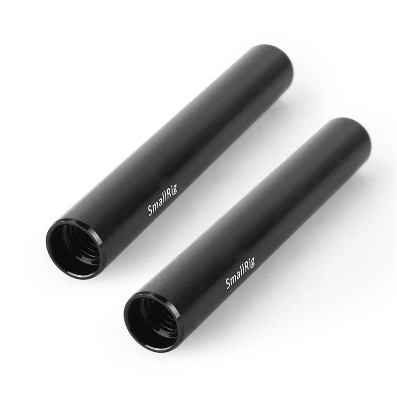 SmallRig 1049 Black Aluminum Alloy 15mm Rod Camera Rail Rod – 4 Inch (Pair Pack) for Monitor EVF Mount Attach