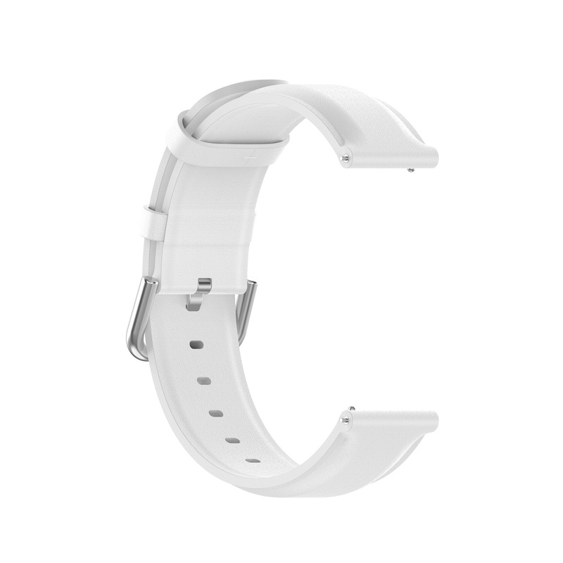 22mm Universal Watch Band Round Tail Leather Watch Strap for Huawei Watch GT2 Pro/ Zeblaze GTS/ BW-HL3/ Haylou LS05