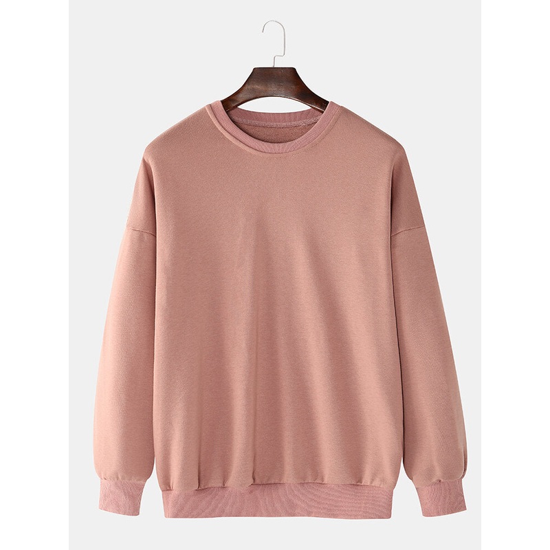 Cotton Women Side Lightning Print Pullover Long Sleeve Simple Drop Shoulder Sweatshirts