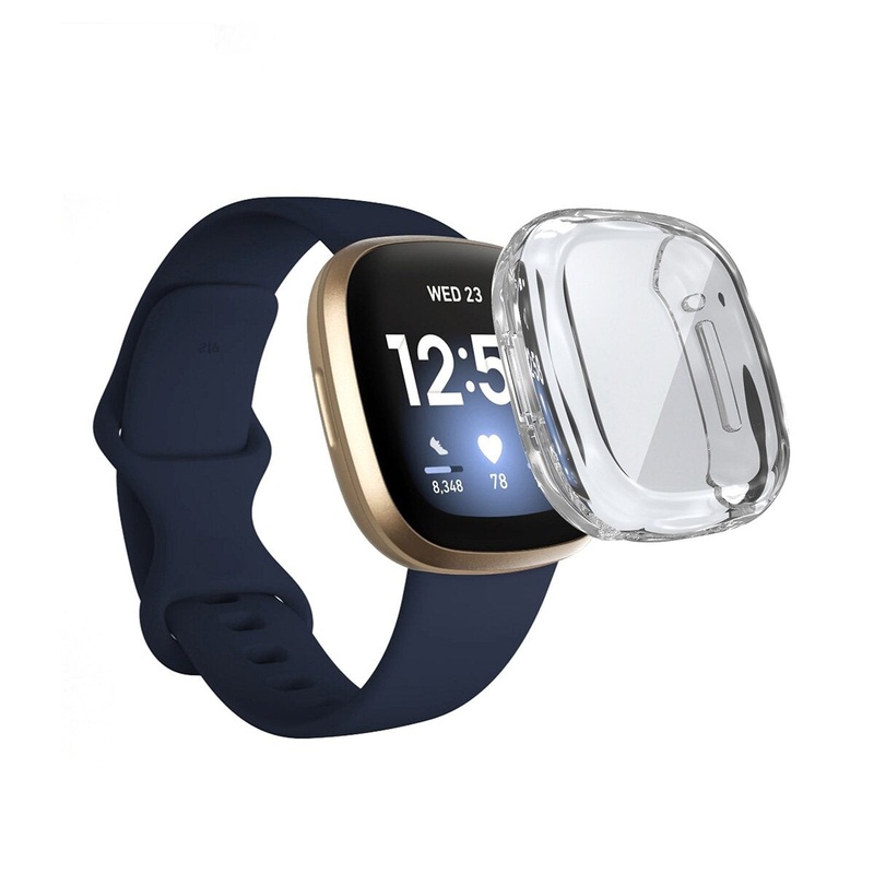 ENKAY Transparent TPU All-inclusive Soft Case Watch Case Watch Cover Protective Case for Fitbit Versa 3 / Fitbit Sense