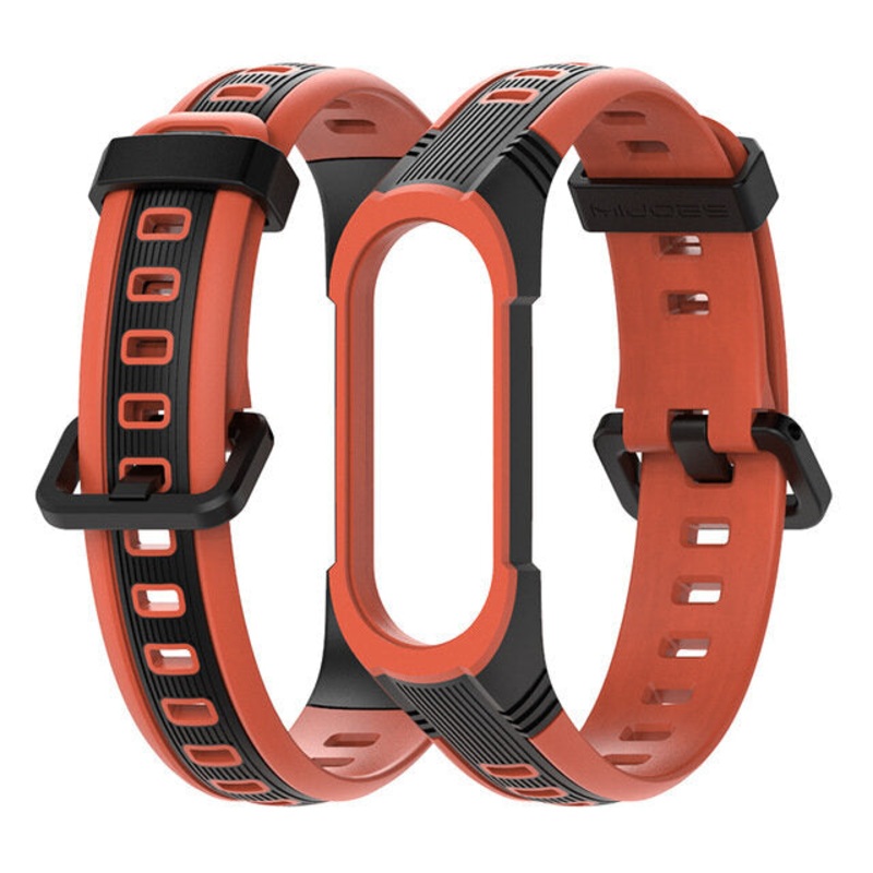 Mijobs Silicone Dual Color Original Design Watch Band for Xiaomi mi Band 3/4 Smart Watch Non-original