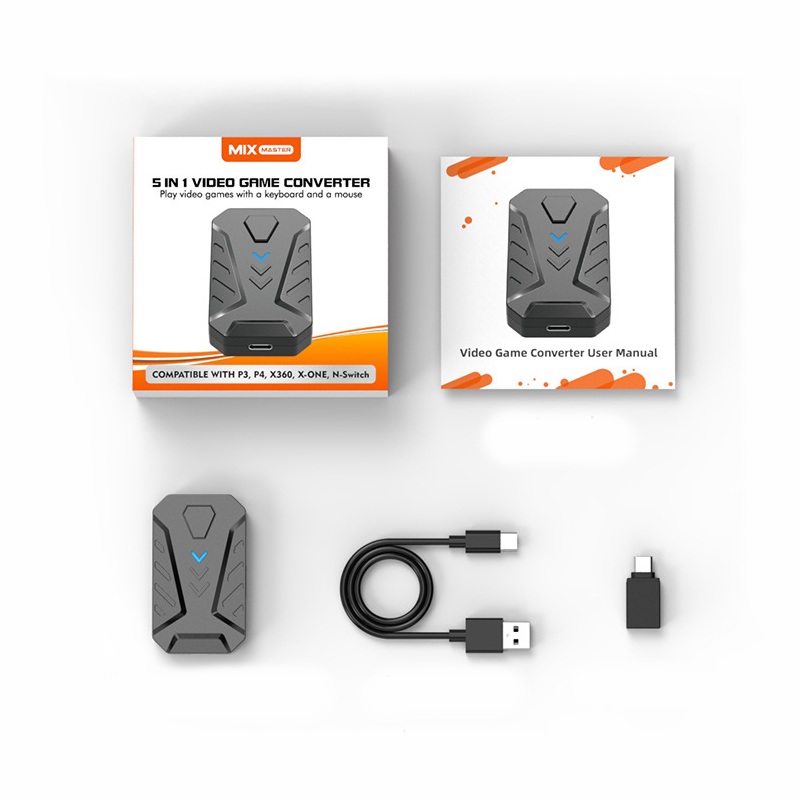 MIX Master 7 IN 1 Video Wired Gamepad Game Keyboard Mouse Converter Plug Play Gamepad PUBG Controller Converter for PS4 PS3