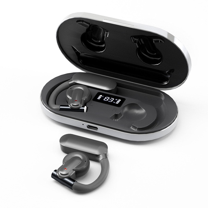 SHINECON QH-008 OWS bluetooth 5.3 Earphone 16.2mm Dynamic HiFi Stereo ENC Noise Cancelling IPX7 Waterproof Digital Display Sports Earhooks Earphone