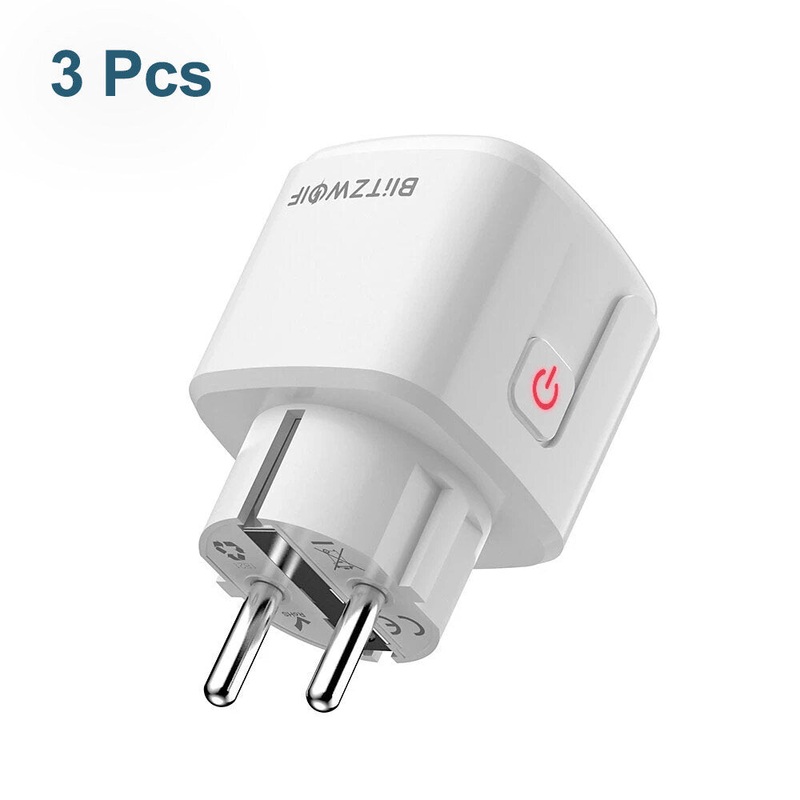 [3 Pcs] BlitzWolf BW-SHP15 Zigbee 3.0 16A 3680W Smart Plug Wireless Power Socket Outlet EU Plug APP Remote Control / Voice Control / Multiple Timer Modes Compatible With Amazon Alexa / Google Assistant
