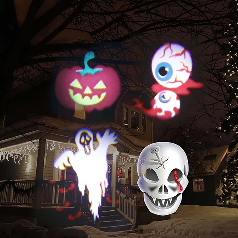 Christmas LED Projector Lamp Snowman Projector Double Head Water Wave Stage Light Remote Control Waterproof Garden Lawn Lamp