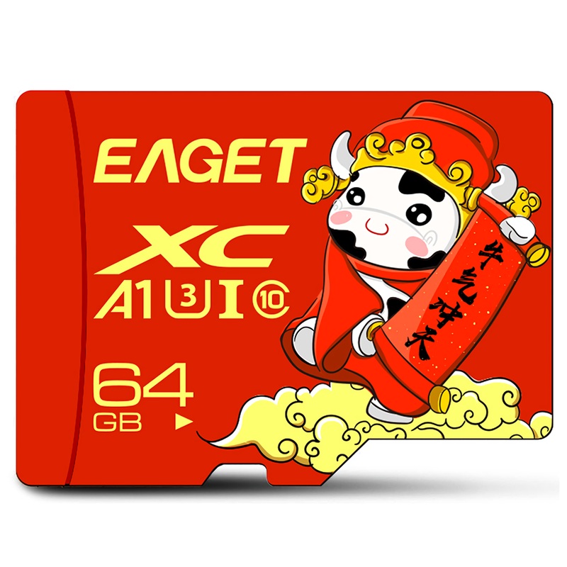 EAGET T1 Class 10 TF Card Memory Card Cartoon Style U3 A1 V30 TF Card 32GB/64GB/128GB Smart Card