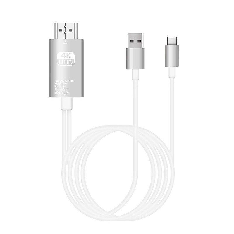 JND Type-C to HDMI HD Converter Cable 4K30Hz TV Display Dongle USB Charging 1.8m Video Data Cable for TV Projector Computer