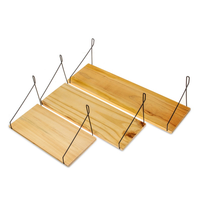 Retro Wood Vintage Wall Storage Shelf Solid Wood Split Plate Display Home Office Restaurant Decoration