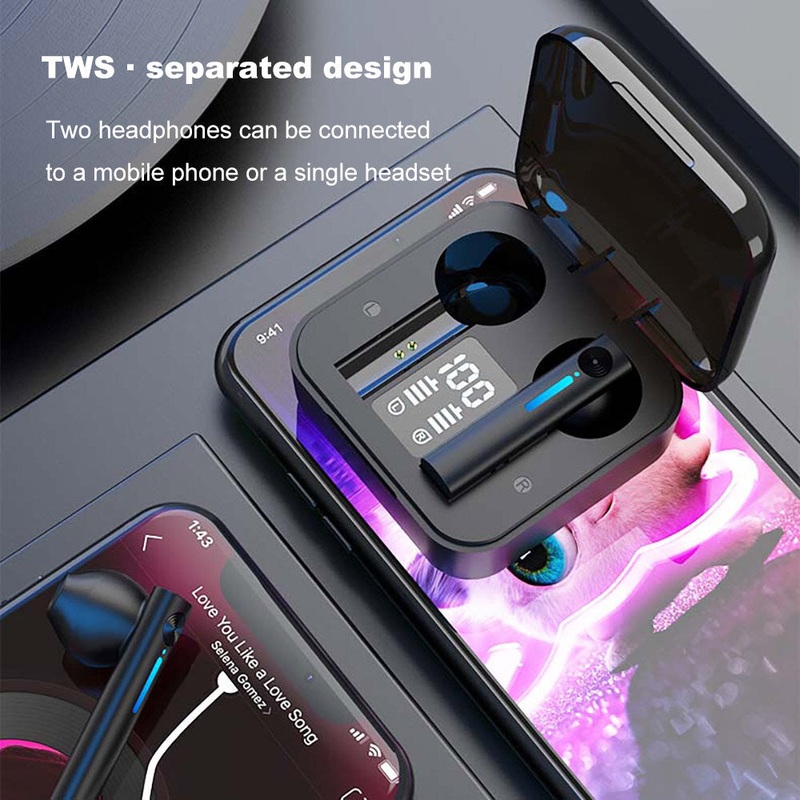 Bakeey T13 TWS bluetooth 5.0 Earphone Touch bluetooth Deep Bass Earbuds Headset LED Digital Indicator Headphones With Mic