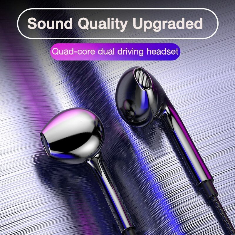 Bakeey T4 Wired Headphones 3.5mm Sport Earbuds with Bass Phone Earphone Wire Stereo Headset Mic Music Earphones