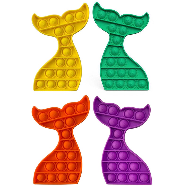 Bubble Sensory Decompression fidget toys Anti-stress Mermaid Shape Soft Squeeze Funny Education Puzzle Gifts for Adults Kids