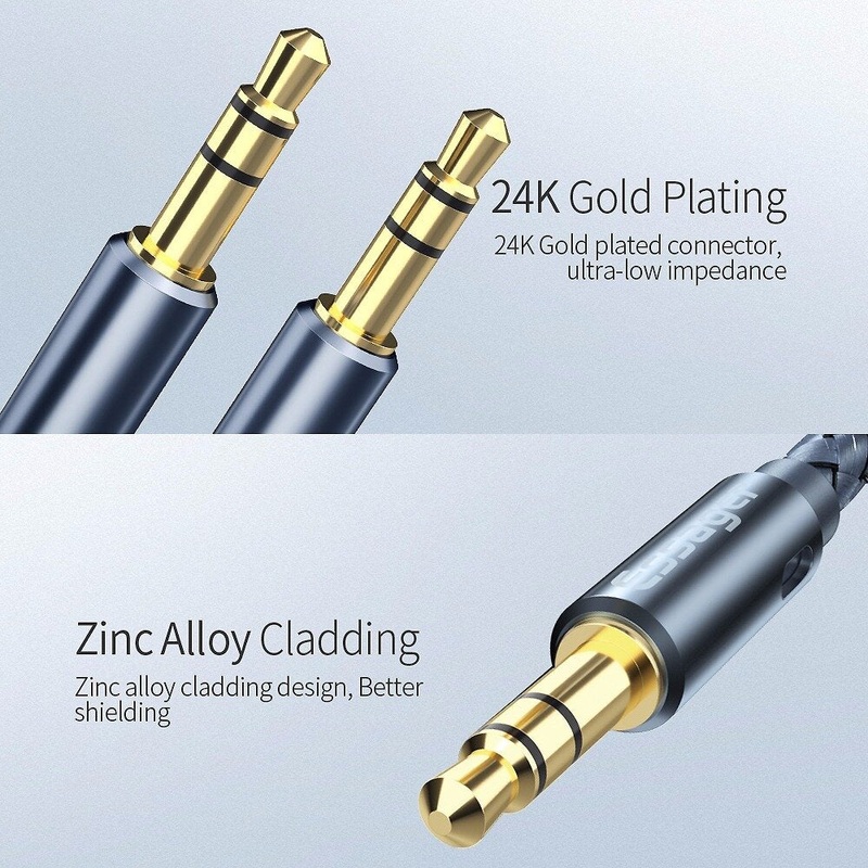 Essager Male-To-Male Audio Cable 3.5mm Jack Aux Speaker Wire Car Headphone MP3 Aluminium Alloy Delicate Original Sound Cable