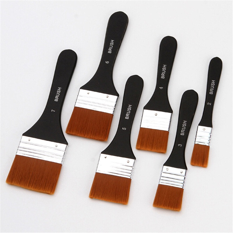 Nylon Painting Brushes Wooden Handle Gouache Oil Painting Paint Wall Painting Brush Drawing Art Supplies