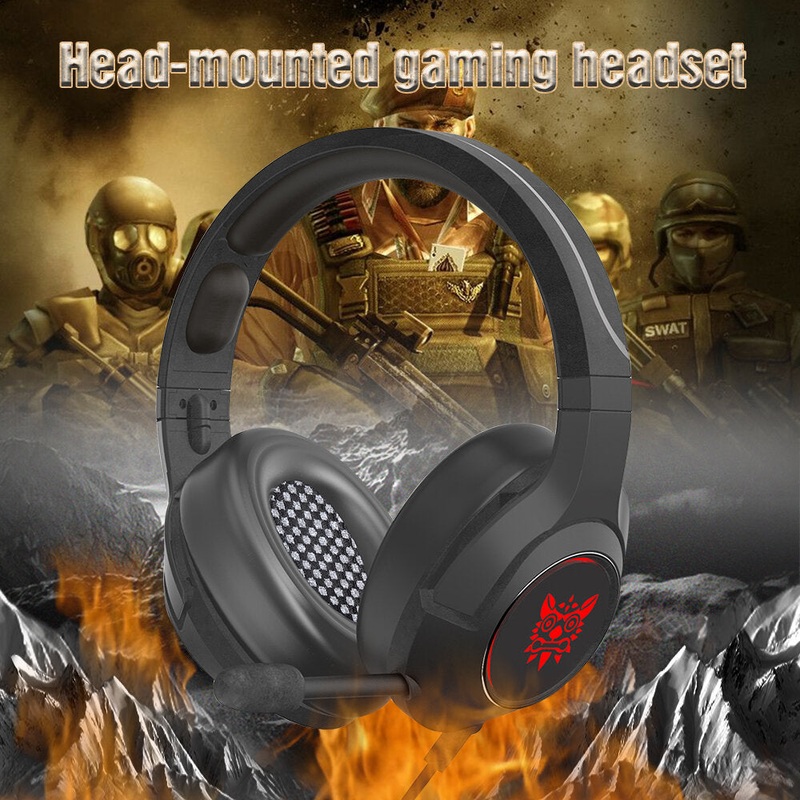 ONIKUMA Gaming Headphone Game Headset RGB Light USB 3.5mm Wired Headset with Mic for Computer PC PS4 Xbox Games
