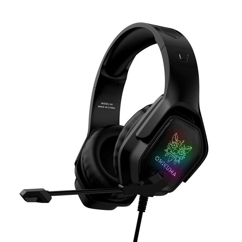 ONIKUMA X4 3.5mm USB Wired Headphone 360 Surounding Gaming Head-mounted Earphone RGB Luminous Computer Game Headset with Mic