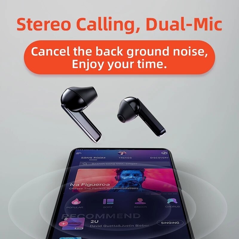 QCY T3 TWS Earphone Wireless bluetooth V5.0 Headset HIFI Stereo Bass Noise Reduction Headphones Smart Touch IPX5 Waterproof Earbuds with Mic with Charging Case