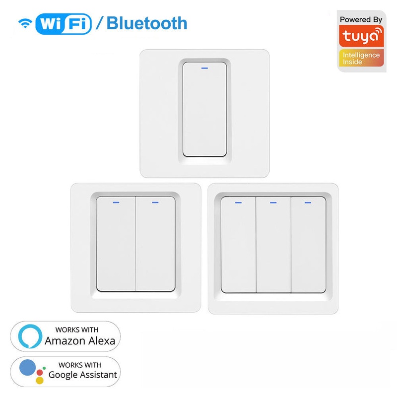 Bakeey 1/2/3 Way WiFi Smart Switch bluetooth /Voice Control / Switch Work With Smart Life Tuya APP Alexa Google Home