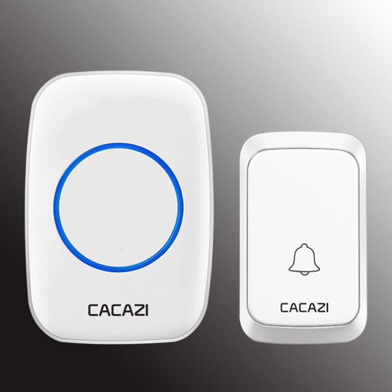CACAZI 1 Receiver 1 Transmitter EU Plug 300M Remote LED Indicator Wireless Waterproof AC Doorbell