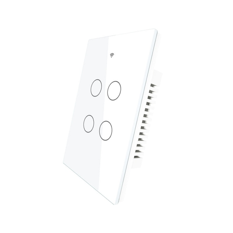 MoesHouse US 4 Gang Smart Glass Panel Switch Smart Life/Tuya App Multi-Control Association Voice Control with Alexa Google Home