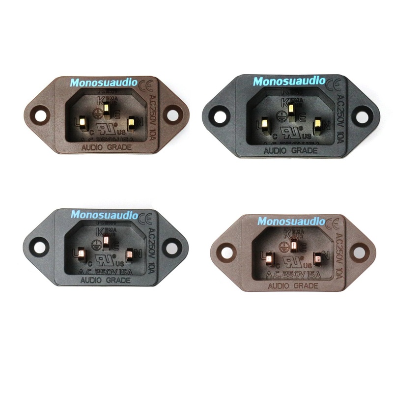 Monosaudio IB70 AC 250V 10A Power Socket Plug for Amplifier Power Supply Solder-free for Speaker Amplifier IC71 Pure Copper Conductor Gold Plated