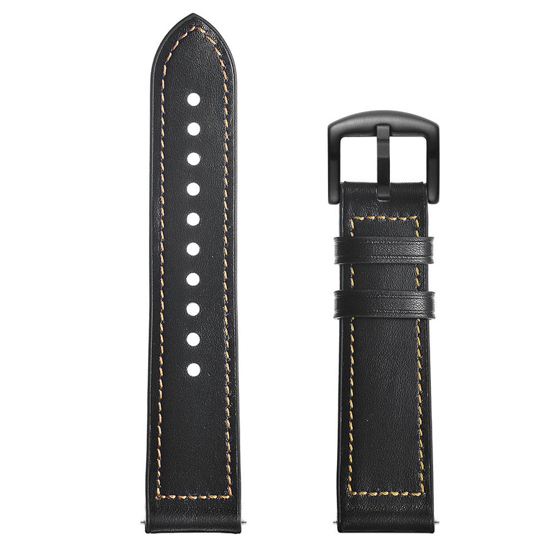 Pure Color Genuine Leather Silicone Watch Band Watch Strap for Xiaomi Amazfit BIP Smart Watch