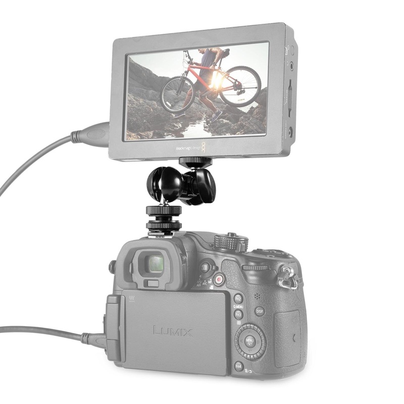 SmallRig 1135 Magic Arms Cool Ball Head V1 Multifunction Double Ball Head with Shoe Mount & 1/4 inch Screw for Monitors Led Light