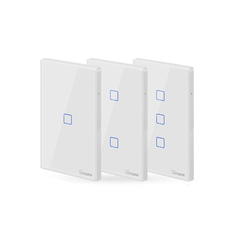 SONOFF T0 EU/US/UK AC 100-240V 1/2/3 Gang TX Series WIFI Wall Switch Smart Wall Touch Light Switch For Smart Home Work With Alexa Google Home