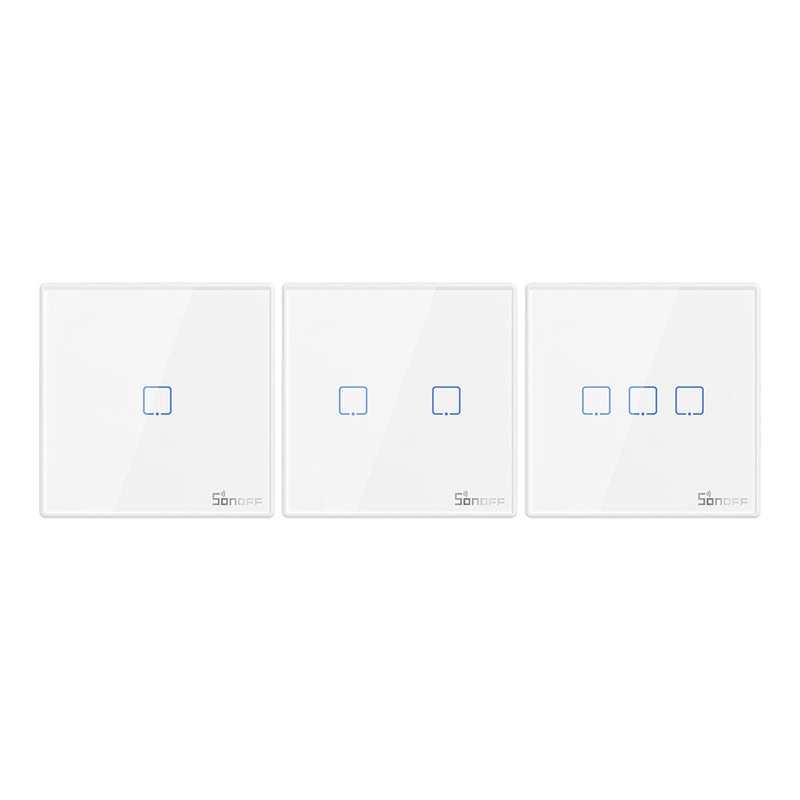 SONOFF T2EU RF Remote Controller 86 Type Wall Panel Sticky 433MHz RF Remote Control 1/2/3 Gang Works With SONOFF TX Wifi Wall Switch
