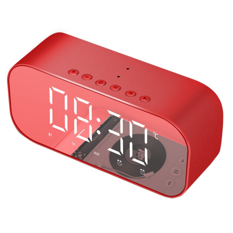 YAyusi S5 Mini Wireless bluetooth Speaker Dual Alarm Clock LED Display Mirror TF Card Subwoofer with Mic