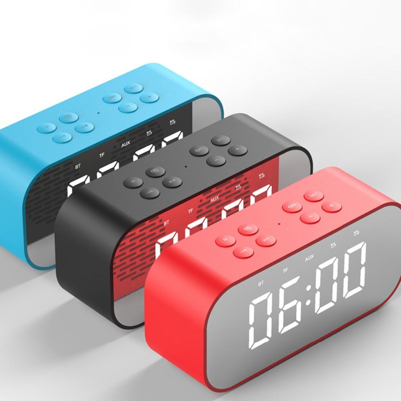 YUNDOM BT501 Wireless Bluetooth 5.0 Speaker Double Alarm Clock FM Radio HiFi Music Column Subwoofer Hands-free Call Mirror Screen Display