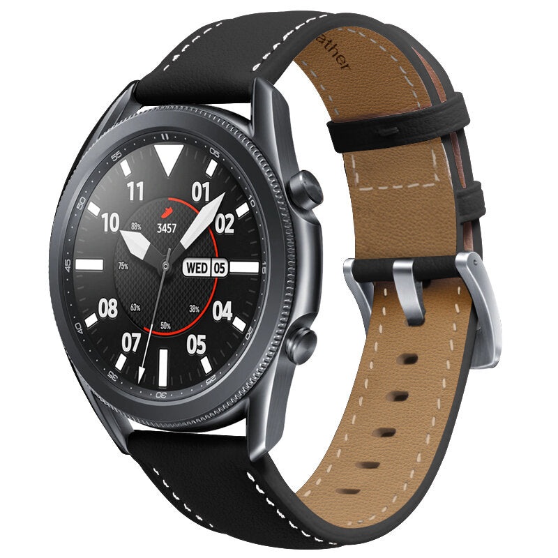 Bakeey 22mm Width Casual Sports Genuine Leather Watch Band Strap Replacement for Samsung Galaxy Watch3 45mm