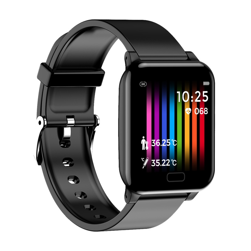 SENBONO L8 1.3 inch HD Touch Screen Real-Time Body Ambient Temperature Heart Rate Monitor Breathe Training Call Reject Smart Watch