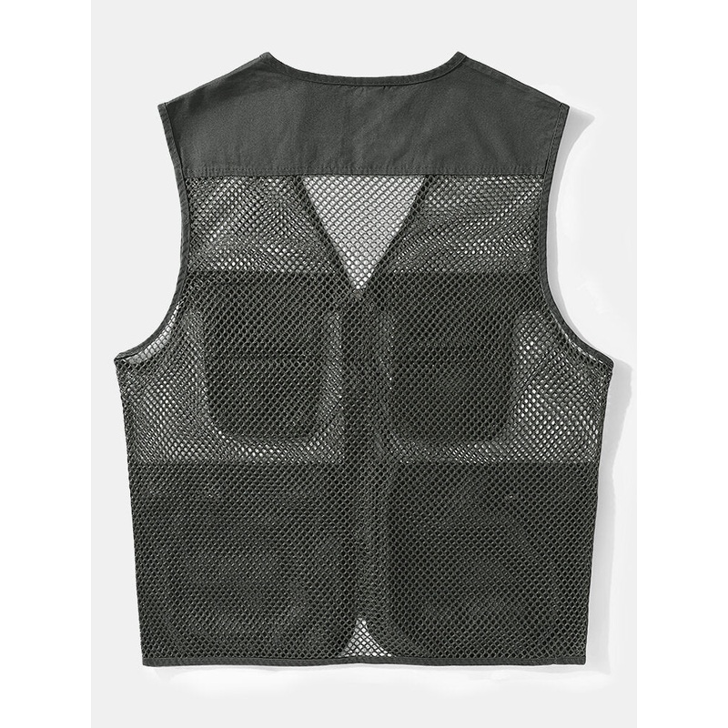 Men Cotton Mesh Multi-functional Fisherman Breathable Vests