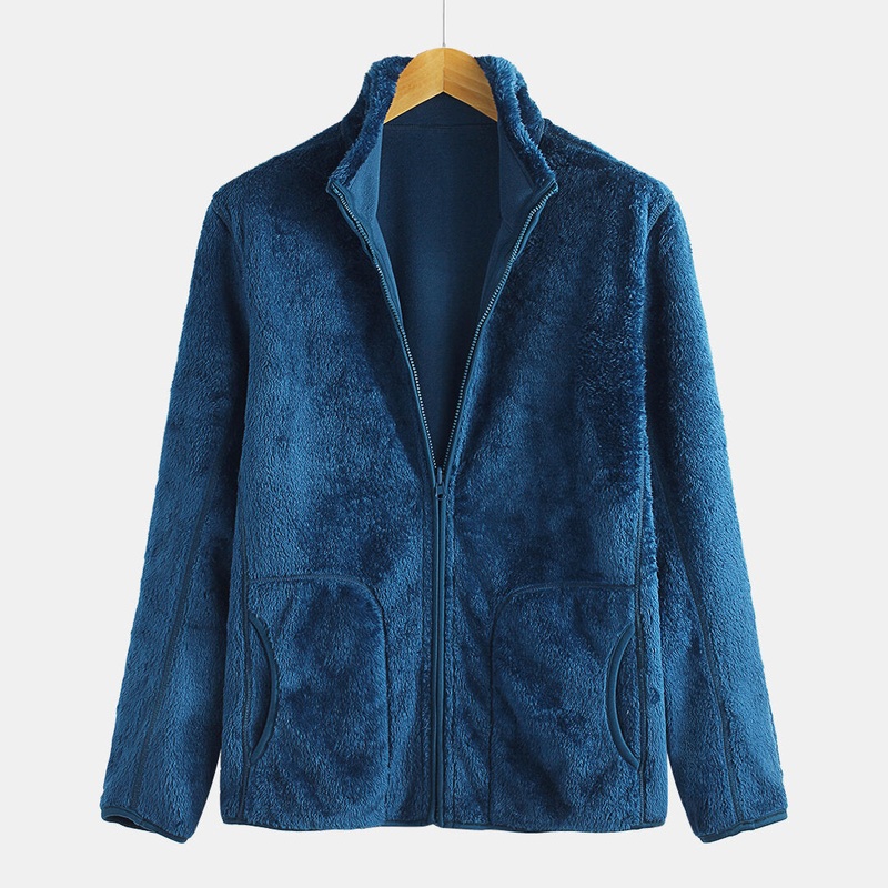 Mens Outdoor Fleece Double Wear Windproof Thick Warm Jacket