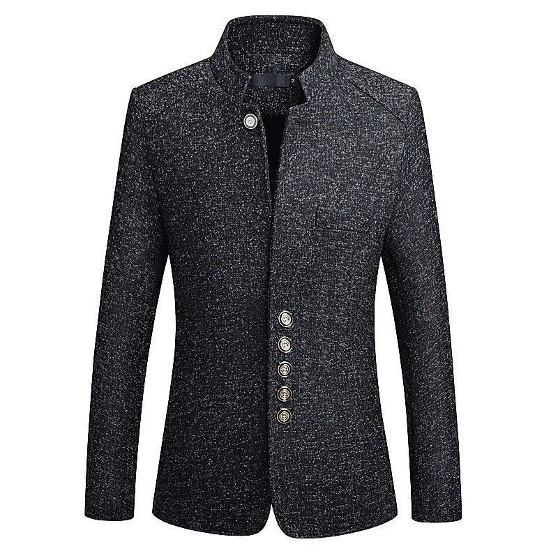 Mens Stand Collar Casual Slim Gentleman British Style Jacket Coats